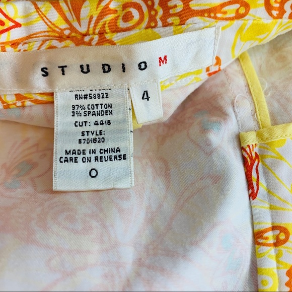 Studio M / White Blazer Yellow Orange Butterflies - Picture 6 of 8